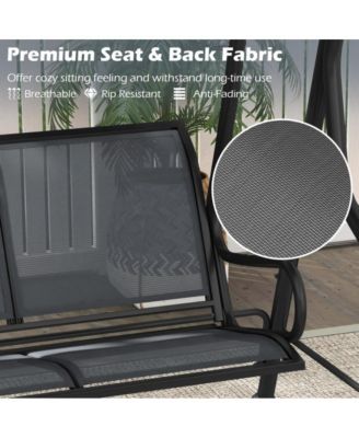 LUCKY ONE 3-Seat Outdoor Porch Canopy Swing with Adjustable Shading