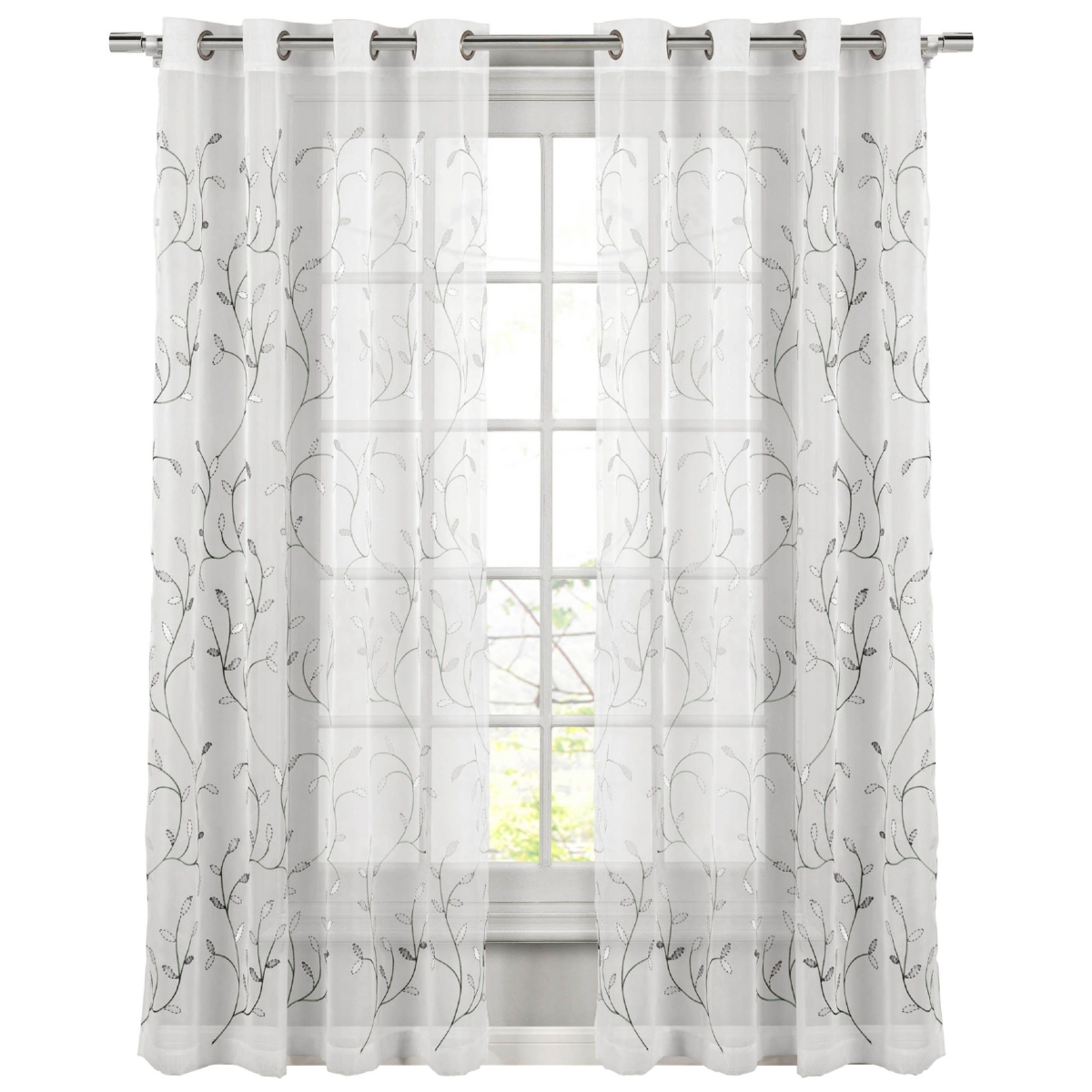 Creative Home Ideas Wavy Leaves Sheer Window Curtains