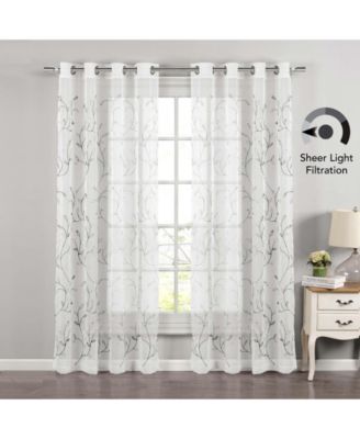 Wavy Leaves Sheer Window Curtains