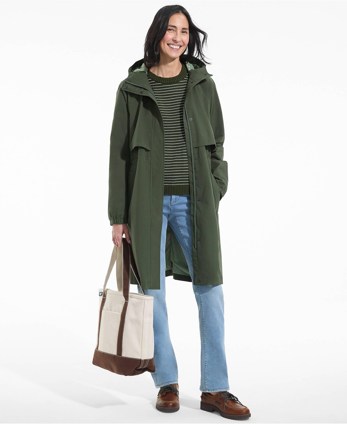 Lands' End Women's Squall Packable Long Raincoat