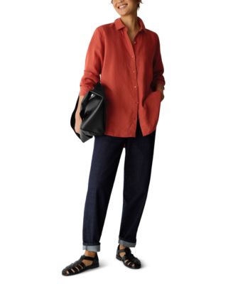 Women's Classic Collar Button-Front Shirt, Regular And Plus Size