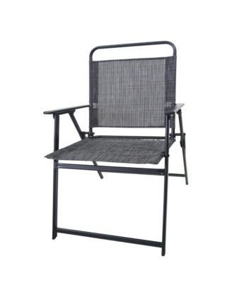 Outdoor Patio Dining Set for 4 People, Metal Patio Furniture Table and Chair Set with Umbrella, Black