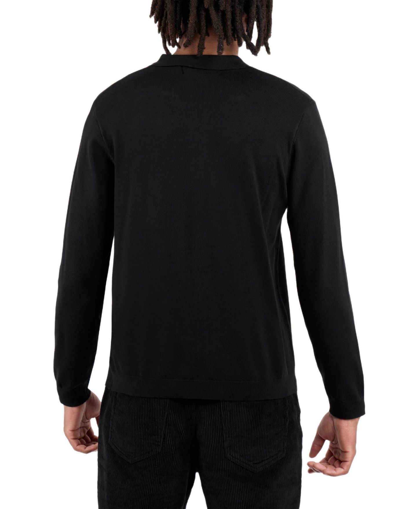 Мужские рубашки XRAY X RAY Long Sleeve Sweater Johnny Collar Polo, цвет: Чёрный — фото 6