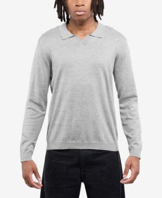 X RAY Men's Long Sleeve Sweater Johnny Collar Polo