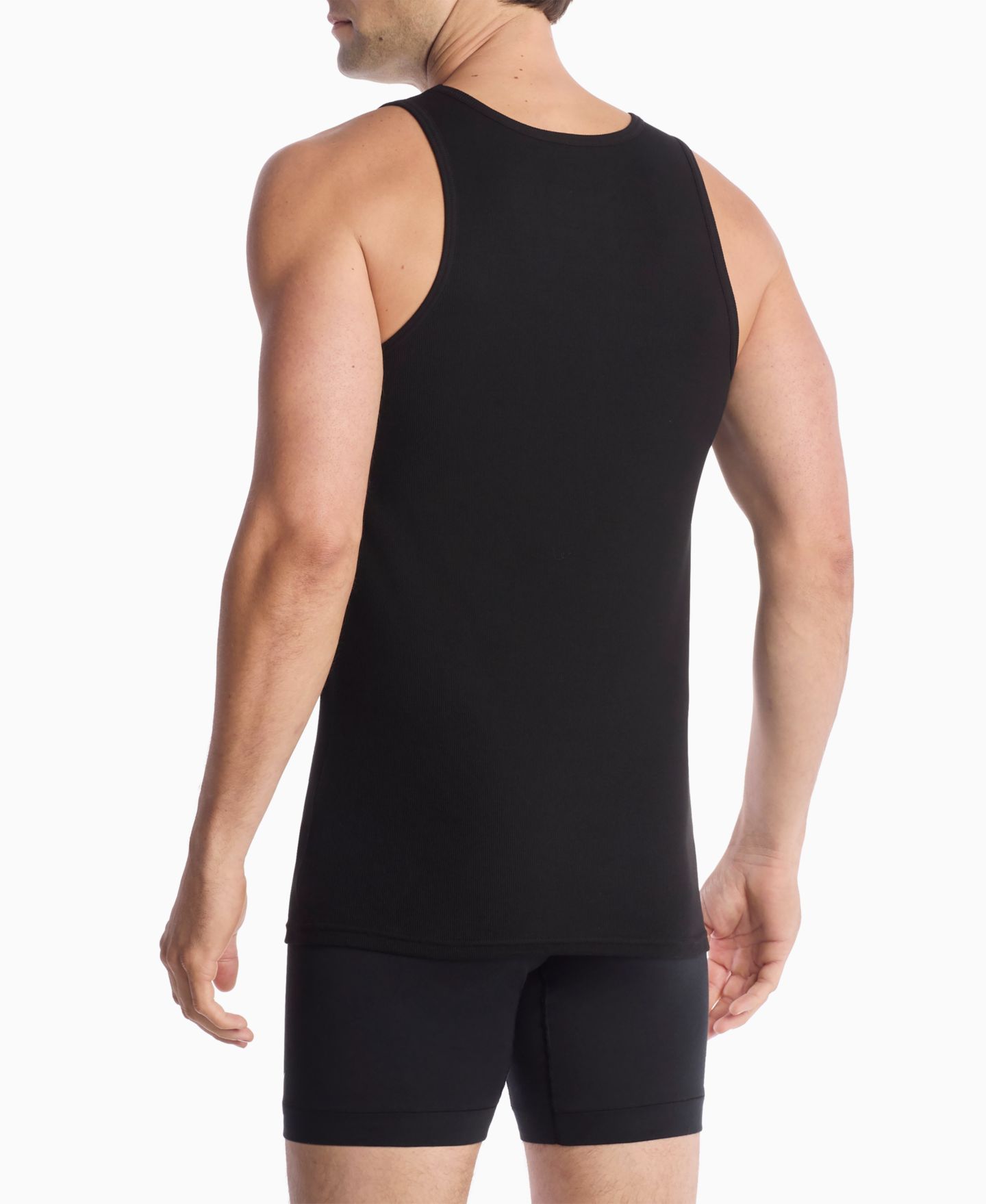 Мужские топы Nike Essential Stretch Ribbed Tank Undershirts, 2-Pack, цвет: Чёрный — фото 4