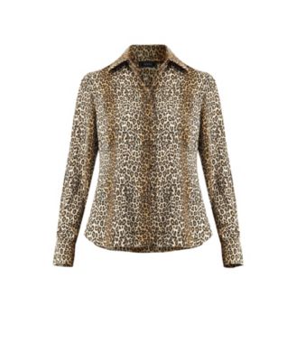 Women's Animal Print Satin Shirt