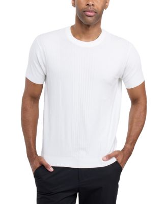 X RAY Men's Crew Rib Neck Raised Stripe Sweater