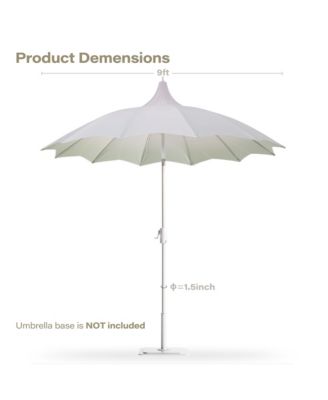 9 ft. Metal Outdoor Pagoda Market Patio Umbrella with Lights