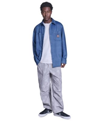 Men's Collared Jersey Denim Shirt