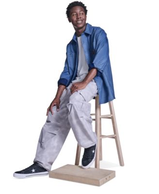 Men's Collared Jersey Denim Shirt