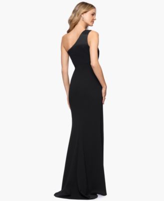 Women's Long One Shoulder Ruffle Ball Gown Dress