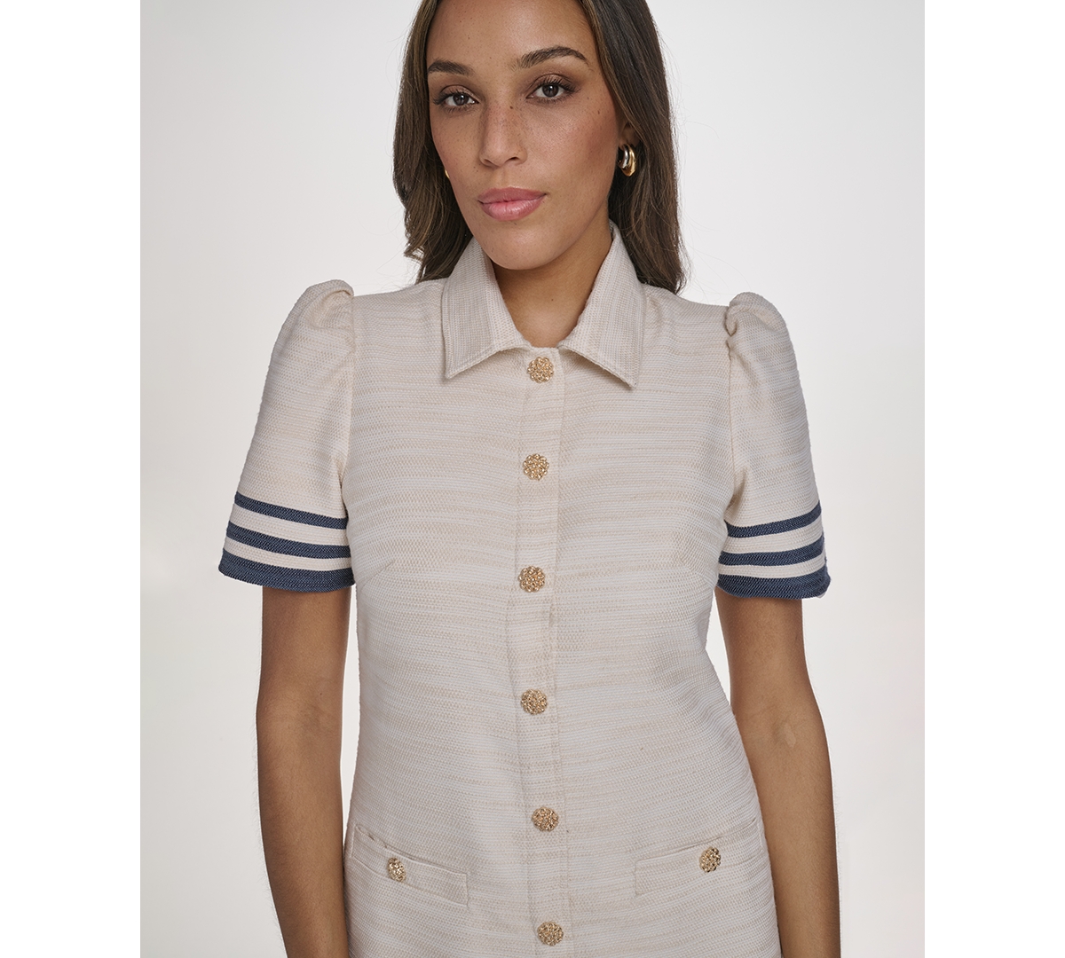 Eliza J Women's Collared Snap-Front Short Dress
