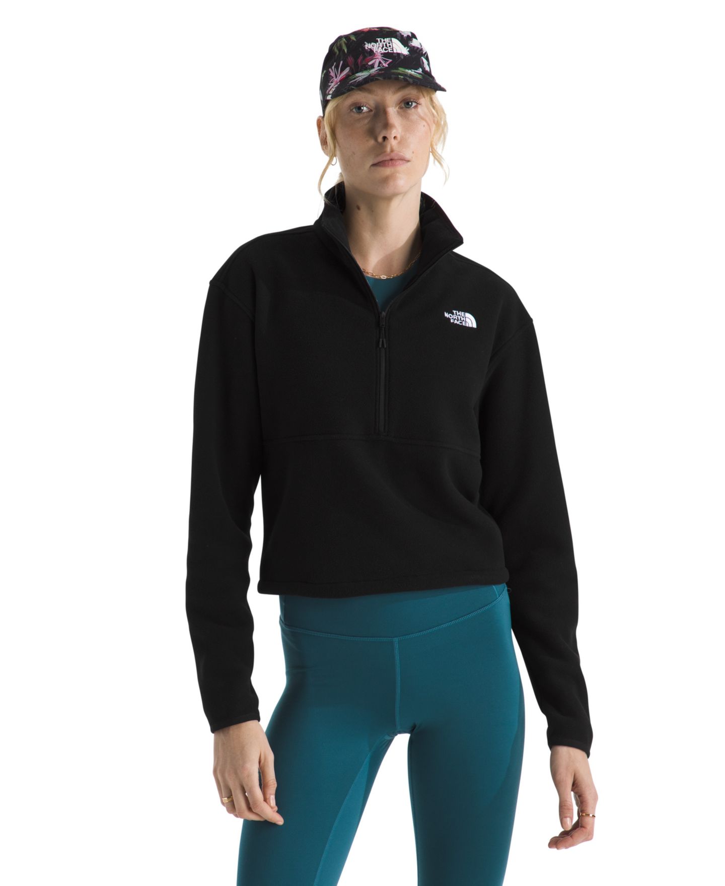 Женская куртка The North Face Glacier Fleece Half-Zip Short, цвет: Чёрный — фото 1