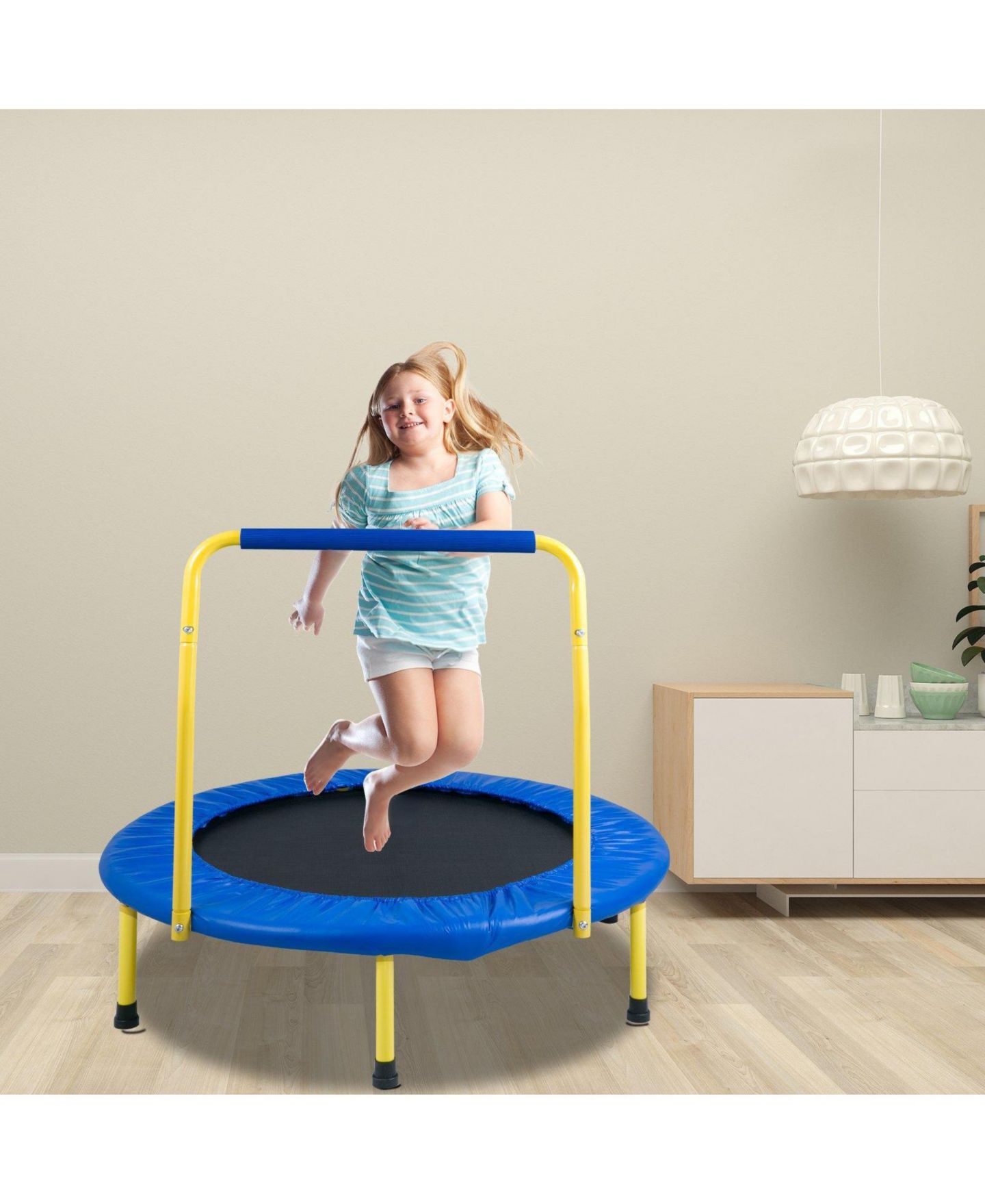 Детская игрушка Mecale 3FT Foldable Trampoline with Handle, Ages 3+, цвет: Синий — фото 2