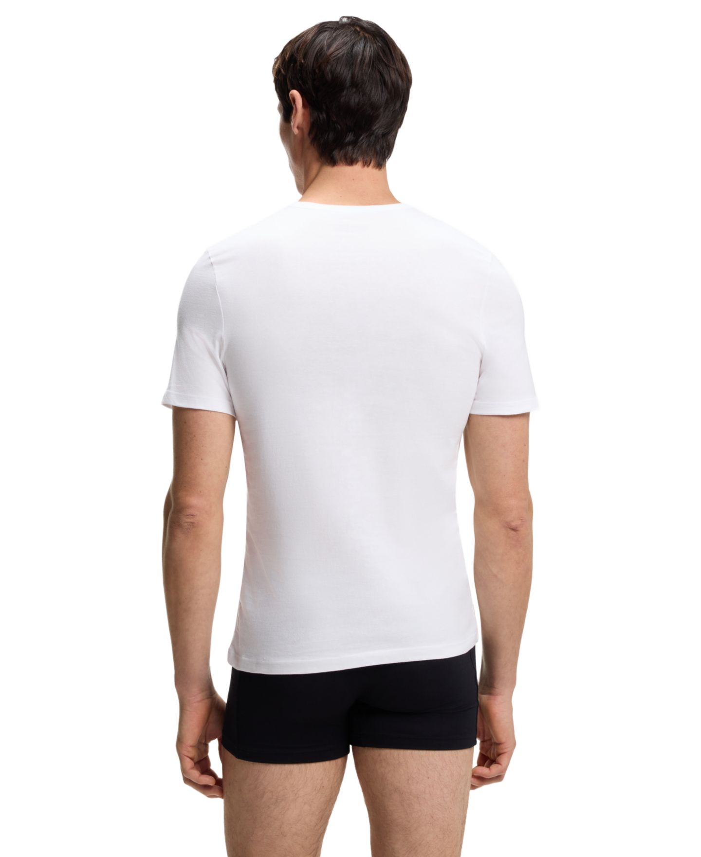 Мужские футболки Hugo Boss 3-Pack Classic Solid V-Neck T-Shirts, цвет: Чёрный — фото 4