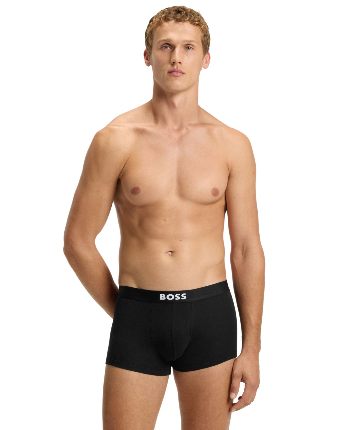 Бельё для мужчин, хлопок-стрейч, 3 шт. — Hugo Boss, цвет: Чёрный / Зелёный — фото 2