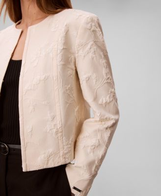 Women's Novelty Crew Neck Cropped Jacket