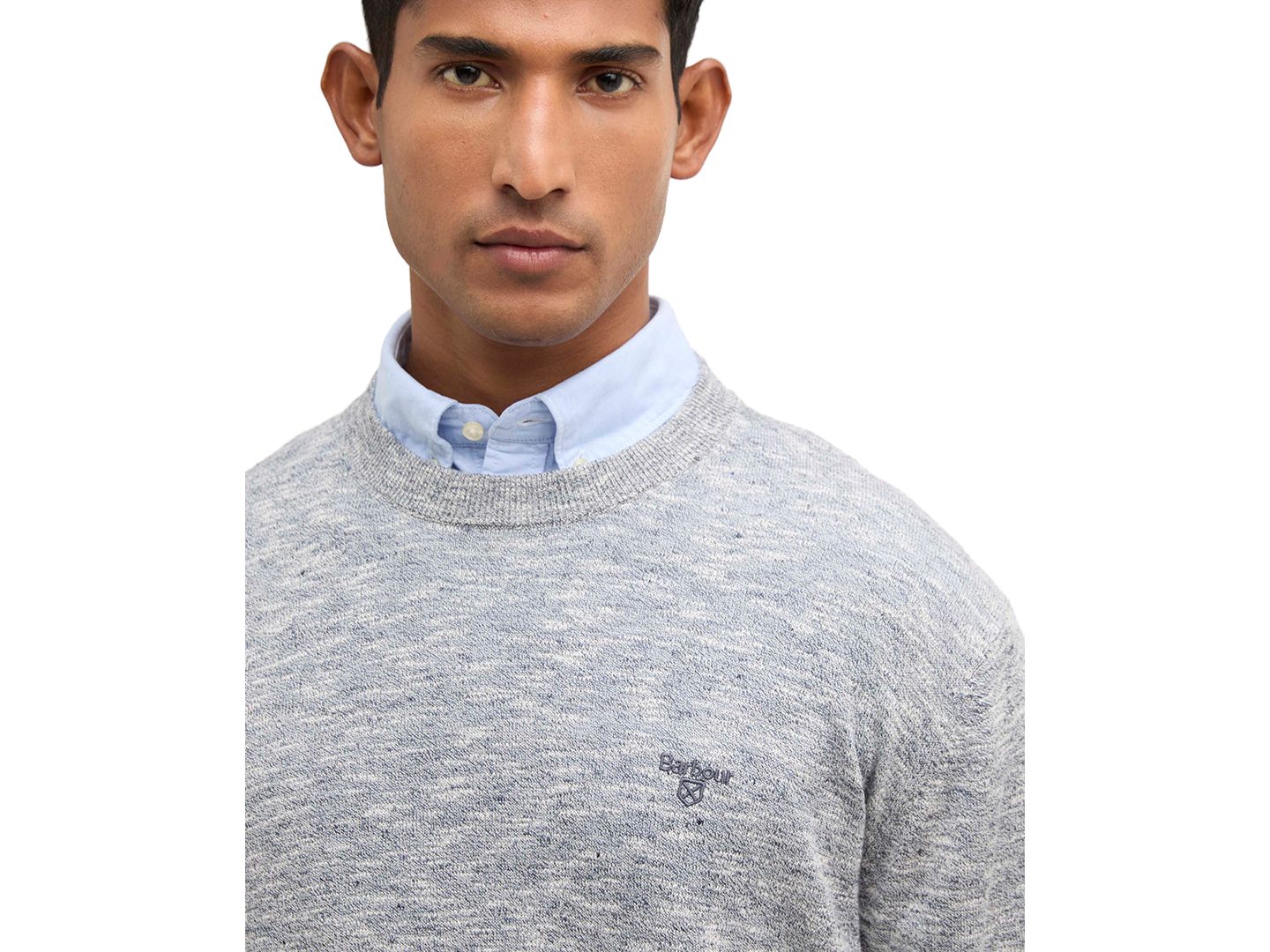 Мужской свитер Barbour Flaxby Linen Blend Crewneck, цвет: Серый — фото 3