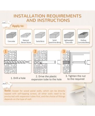 6-Piece Cream Modern Cat Wall Shelves with Hammock