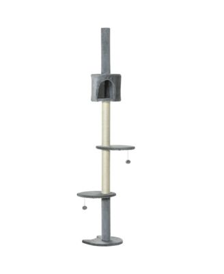 85.5" Gray 4-Tier Floor-to-Ceiling Kitty Activity Center