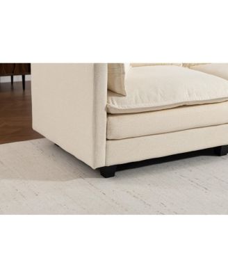 Modern 78.74" Sectional Sofa with Waist Pillows and Chaise Lounge