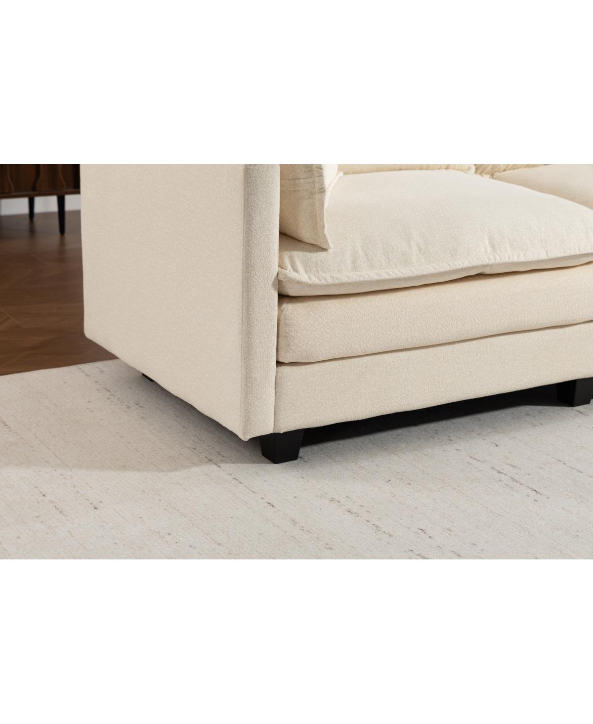 Streamdale Furniture Modern 78.74" Sectional Sofa with Waist Pillows and Chaise Lounge