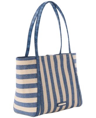 Mona Large Striped Canvas Tote Bag
