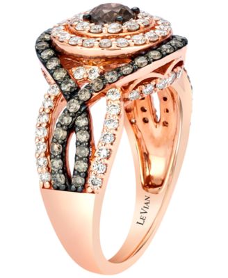 Chocolate Diamond (0.81 ct. t.w.) & Nude Diamond (0.83 ct. t.w.) Ring in 14k Strawberry Gold
