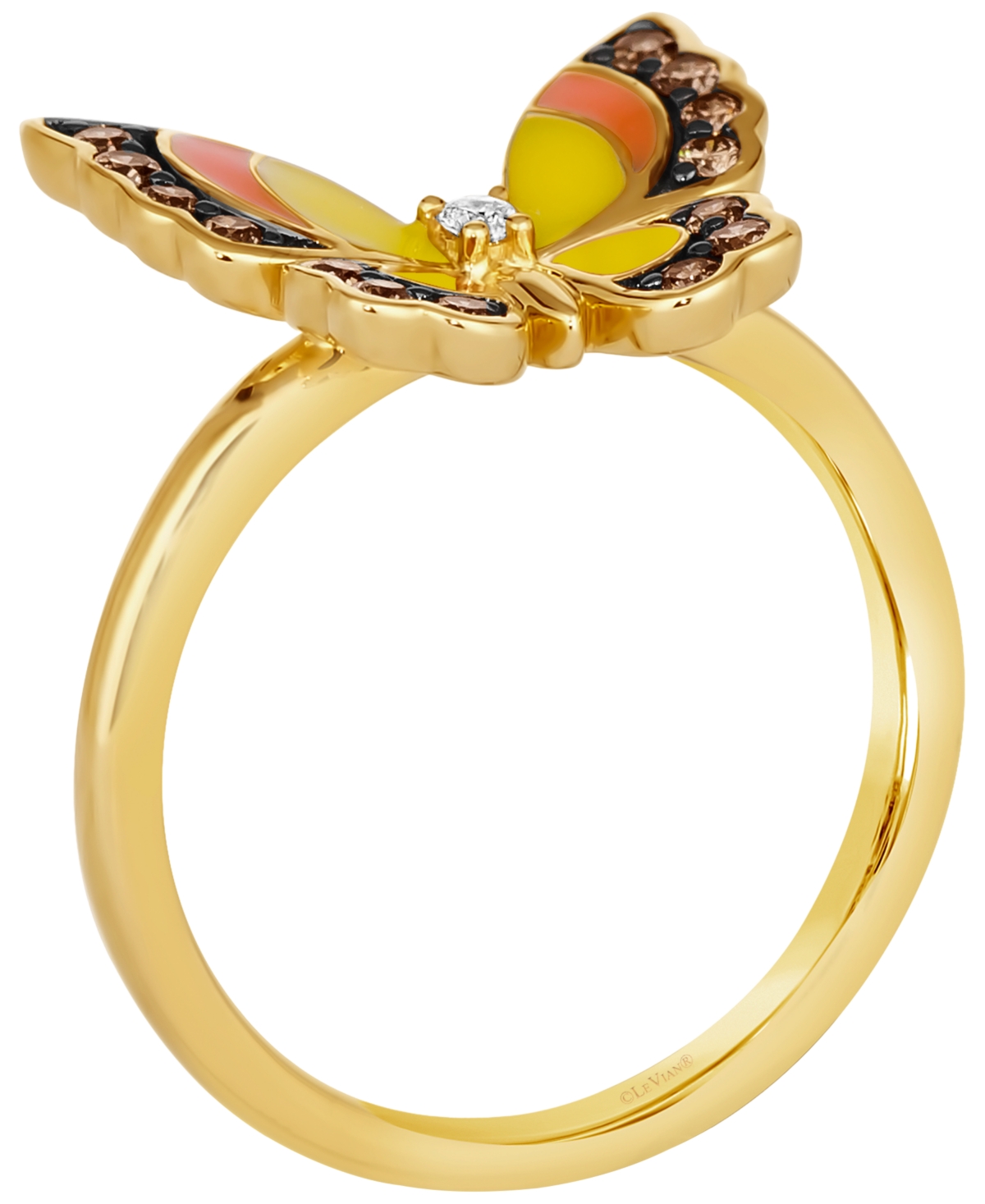 Le Vian Enamel Chocolate Diamond (0.23 ct. t.w.) & Nude Diamond (0.02 ct. t.w.) Ring in 14k Honey Gold