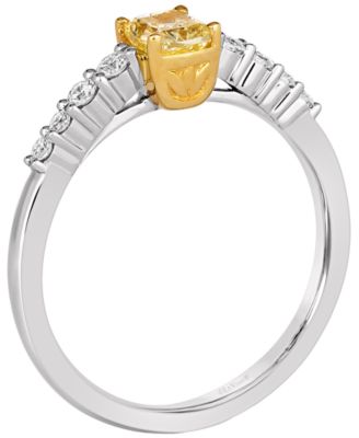 sunny yellow diamond (0.45 ct. t.w.) & Vanilla Diamond (0.21 ct. t.w.) Ring in 14k Two-Tone Gold