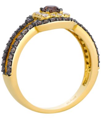 Chocolate Diamond (0.73 ct. t.w.) & Vanilla Diamond (0.11 ct. t.w.) Ring in 14k Honey Gold