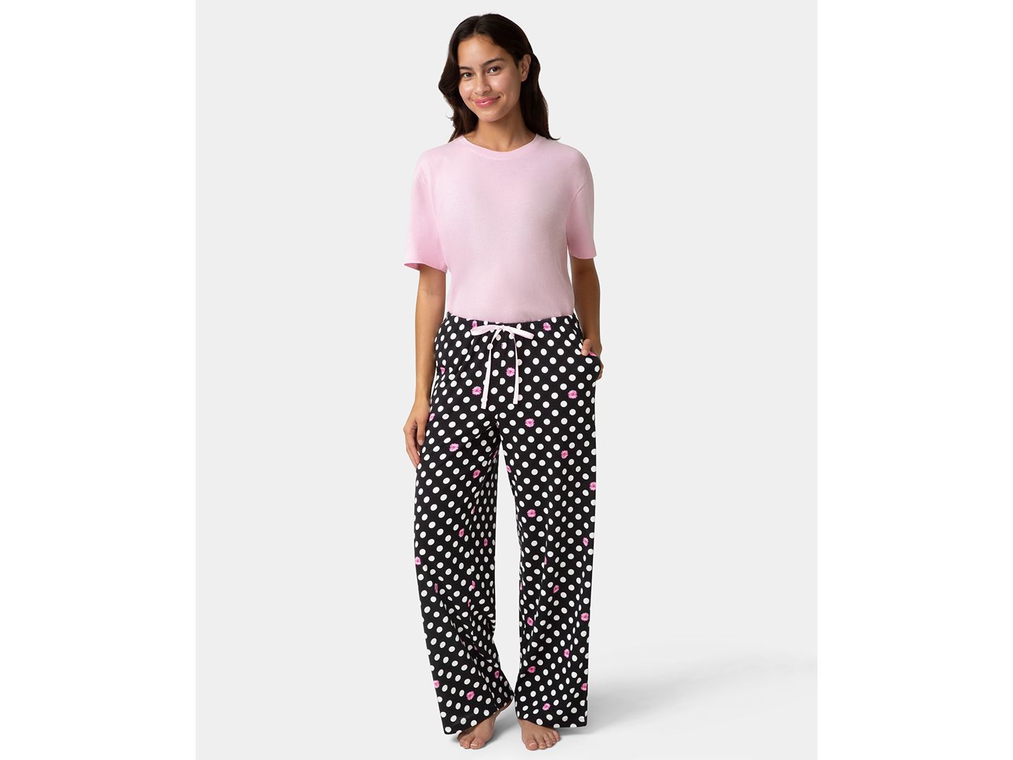 Женские брюки Hue Cotton Printed Mid-Rise, цвет: Чёрный — фото 2