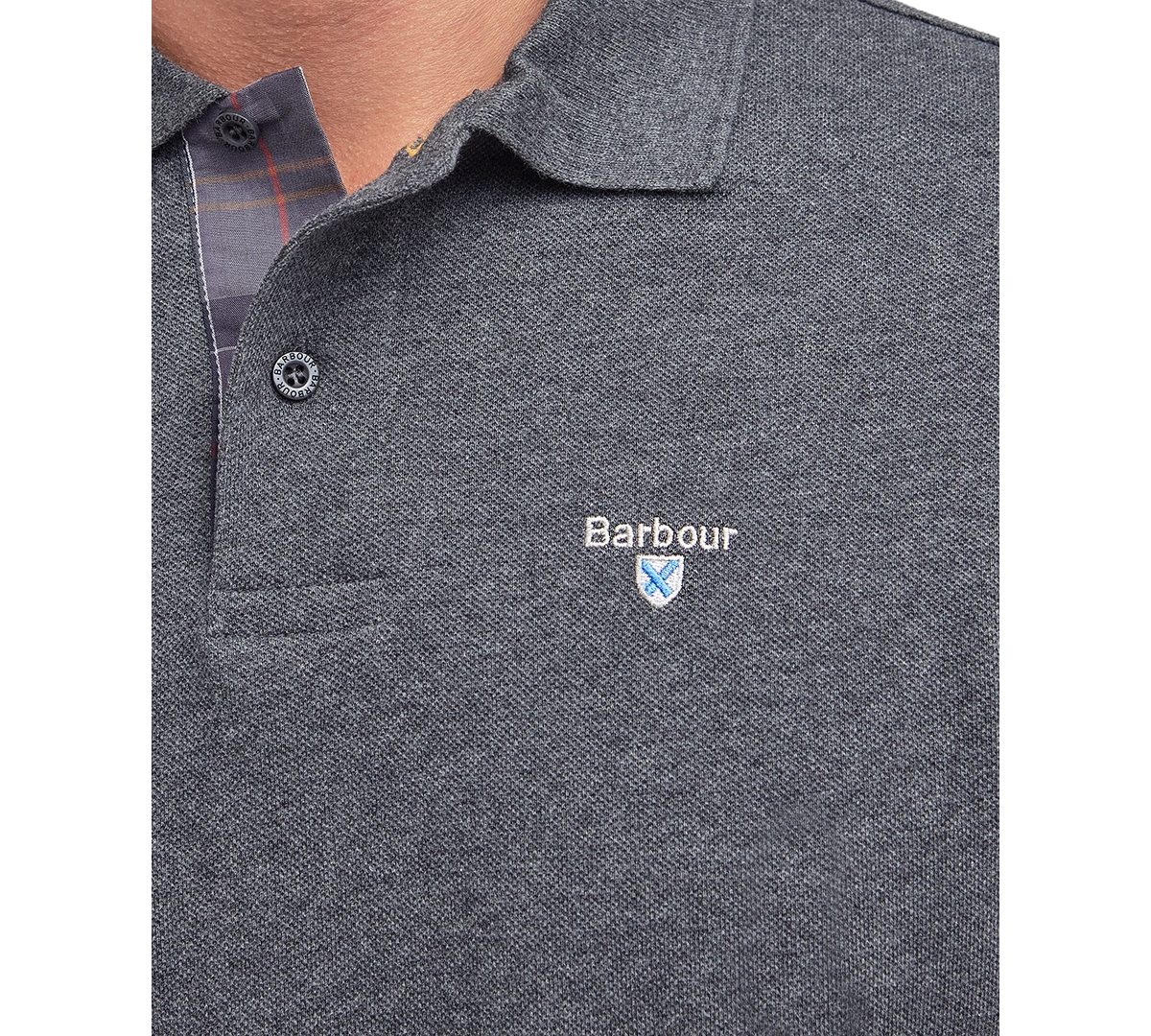 Barbour Men's Tartan Pique Polo Collar Shirt