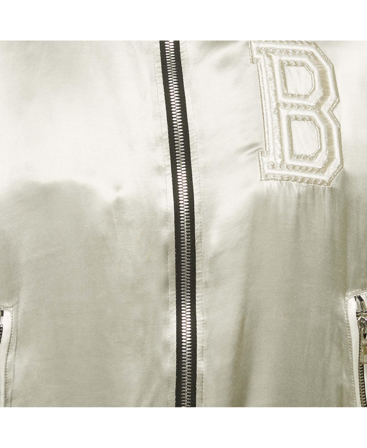 Pre-Owned Balmain Women's Grey Satin Bomber Jacket