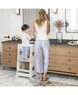 Kids Kitchen Helper Stool with Convertible Table and Chair for Ages Three to Six