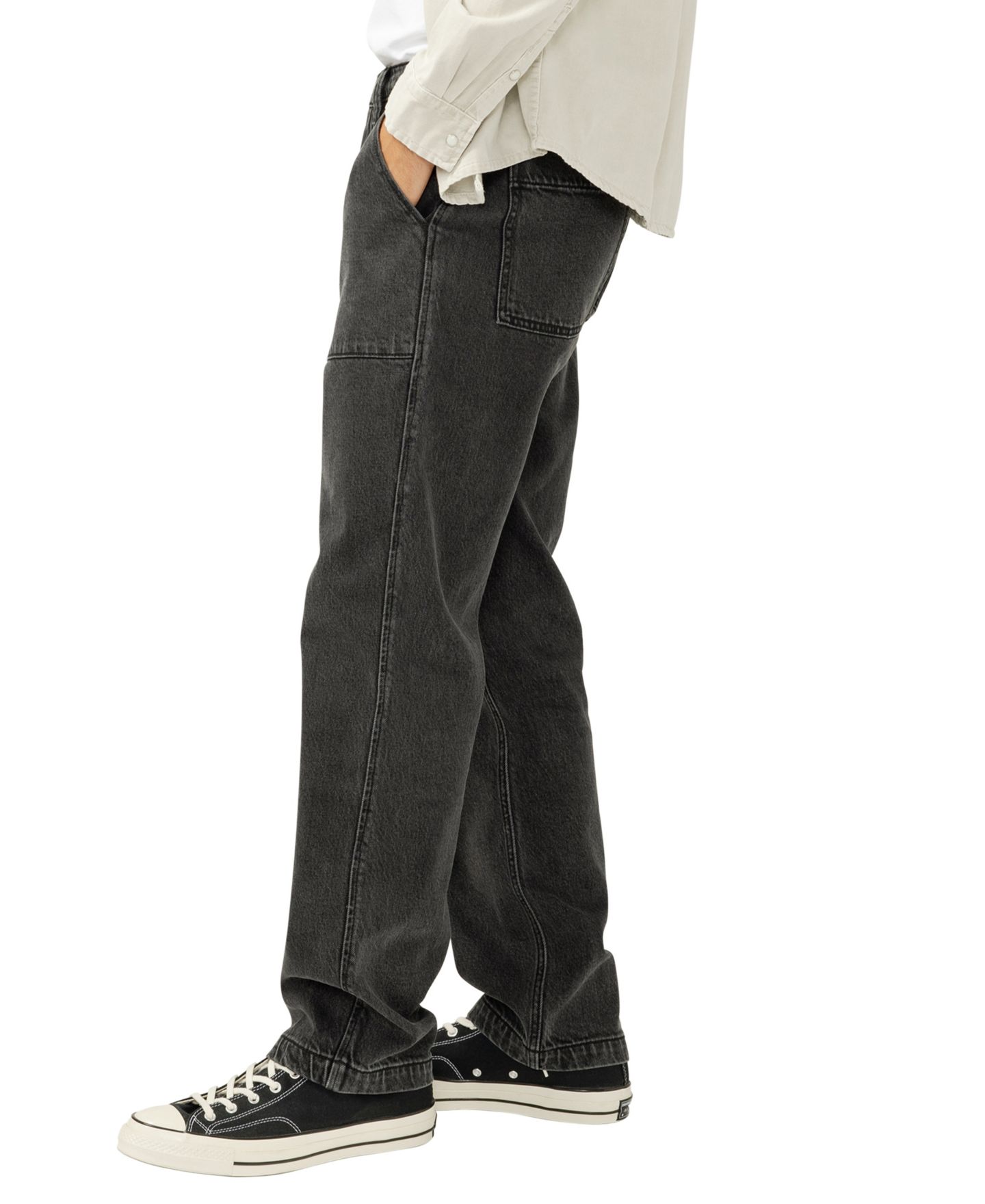 Мужские джинсы Silver Jeans Co. Straight-Leg Utility, цвет: Потёртый чёрный — фото 2