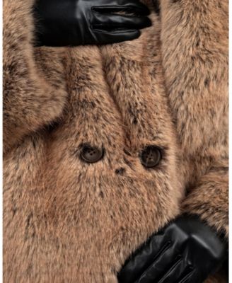 Women's Shawl Collar Faux Fur Coat