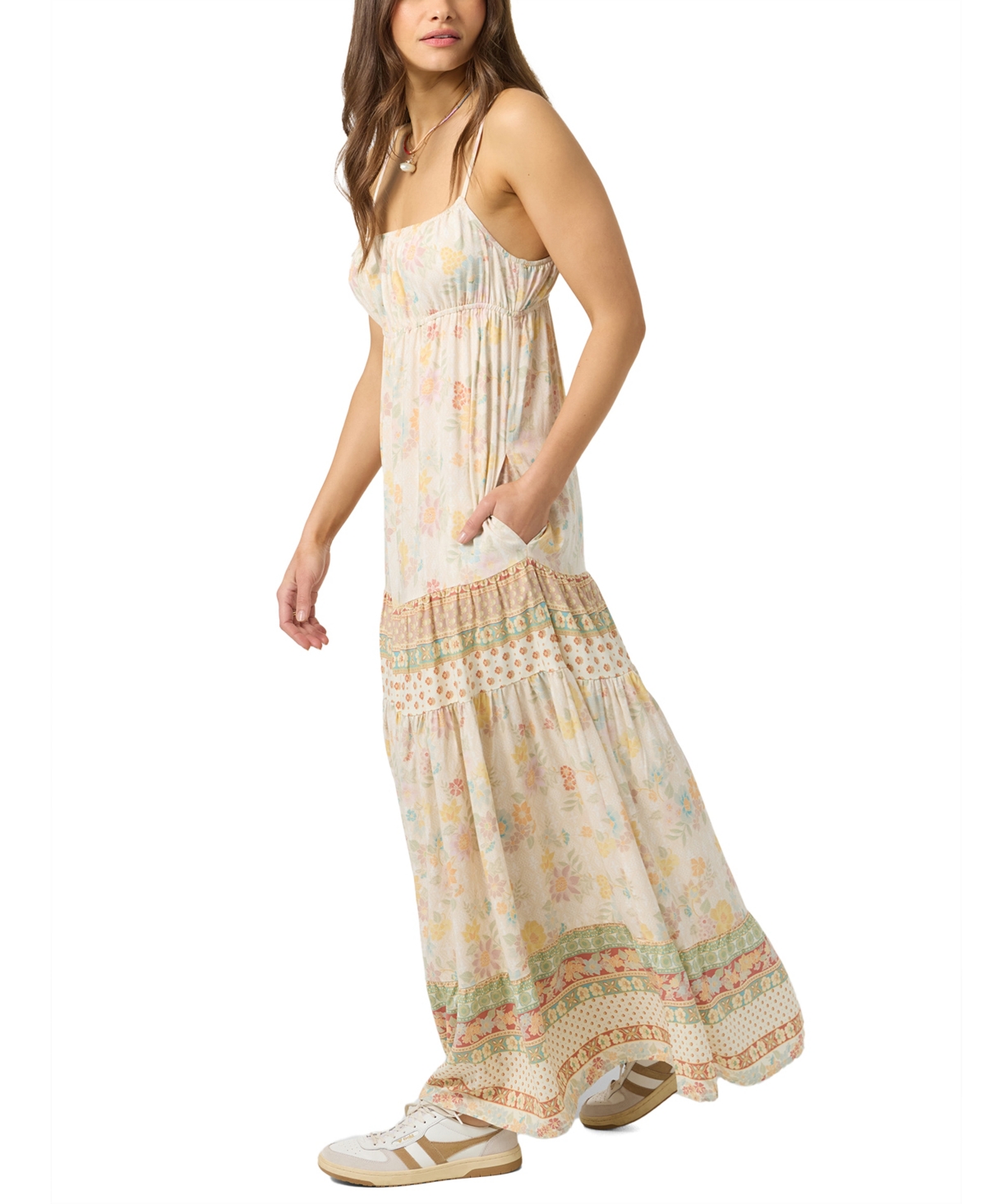 O'Neill Women's Lillie Adjustable Strap Printed Maxi Dress