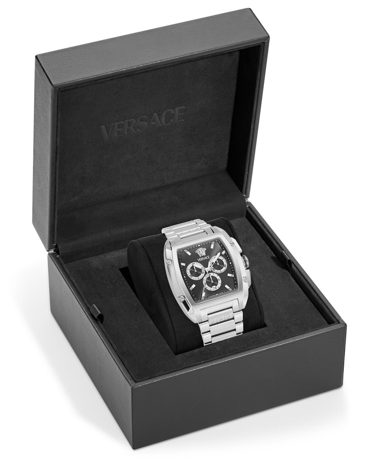 Versace Men's Dominus Silver Stainless Steel Bracelet Watch, 42X50mm