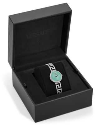 Women's Greca Goddess Silver Stainless Steel Bracelet Watch, 28mm