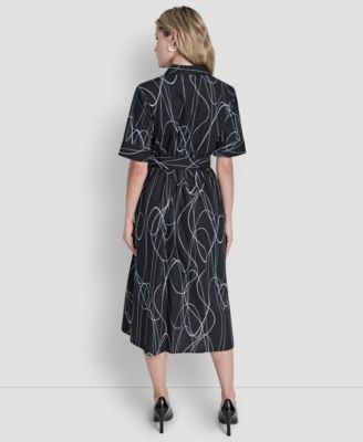 Women's Collared Midi Shirt Dress