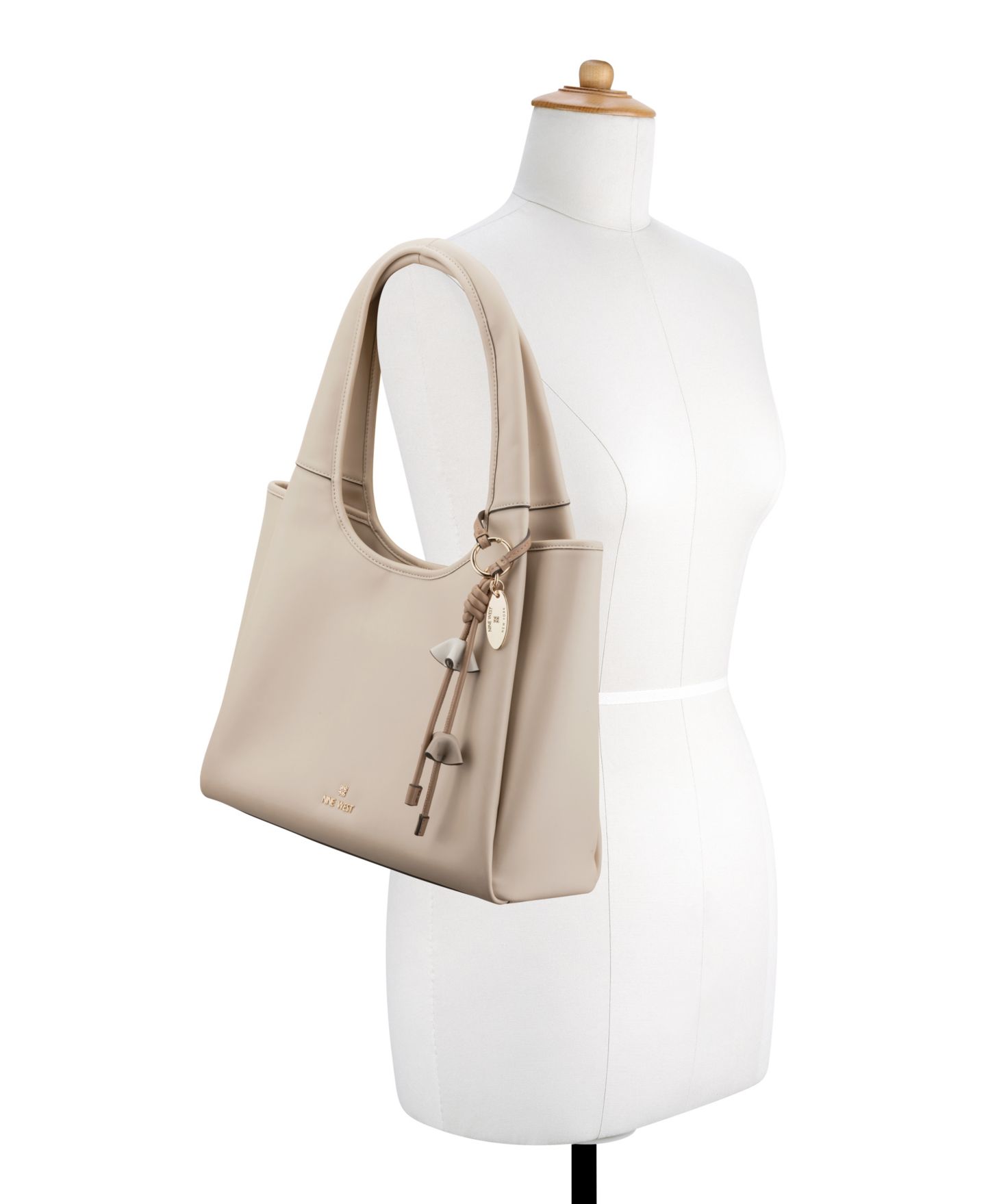 Женская сумка Nine West Priya Triple Compartment Large Shoulder, цвет: Бежевый — фото 2