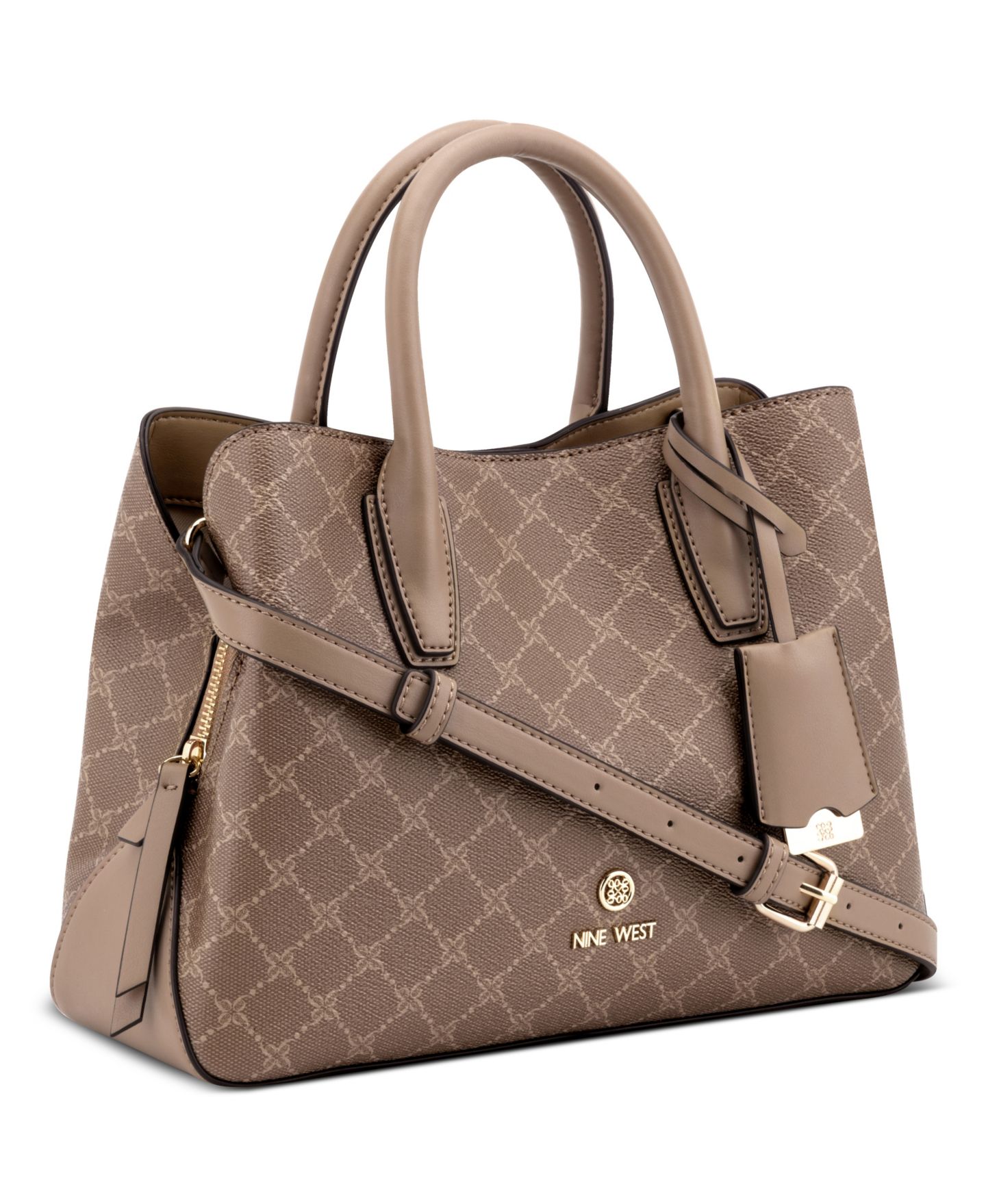 Женская сумка Nine West Lakelyn Medium Satchel, цвет: Сиена тёмный хаки — фото 5