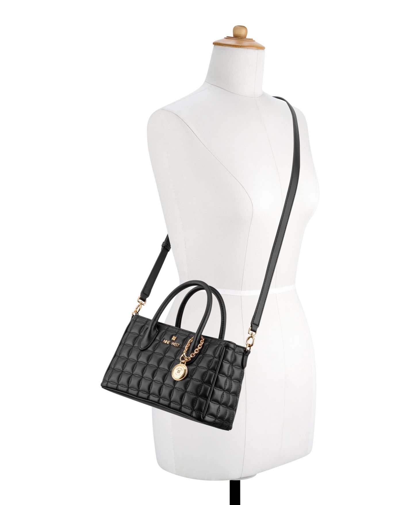Женская сумка Nine West Wrenly Small Satchel, цвет: Чёрный — фото 2