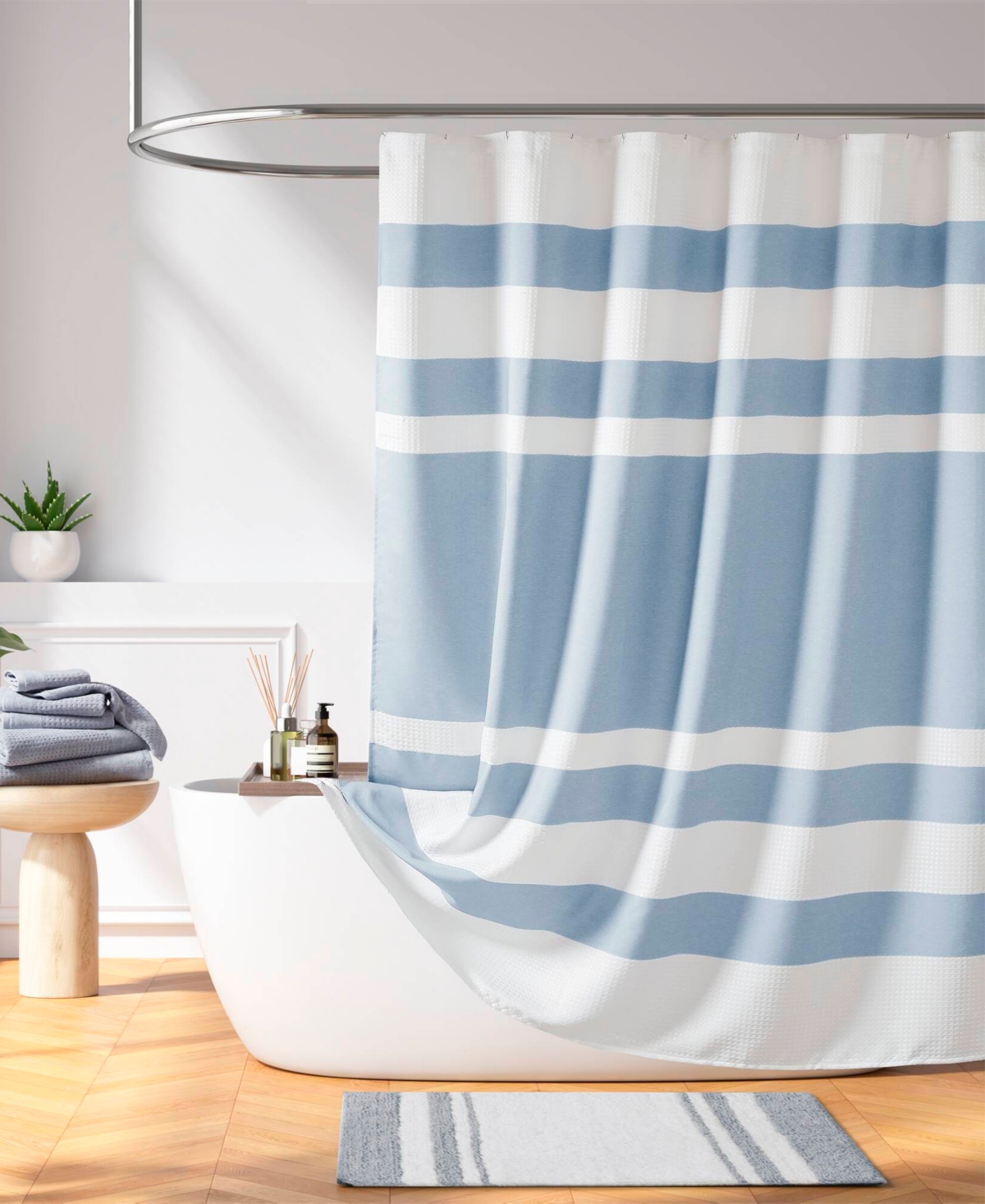 Madison Park Spa Waffle 3M-Scotchgard Shower Curtain