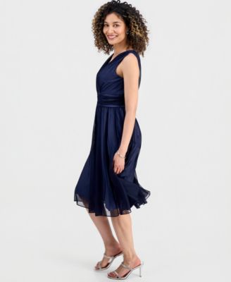 Petite Sleeveless Chiffon Dress