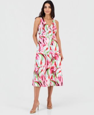 Petite Printed Sleeveless Maxi Dress
