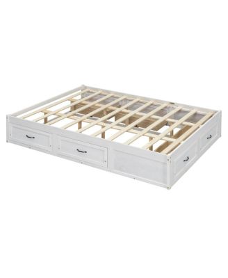 Queen Size Platform Bed with 6 Storage Drawers