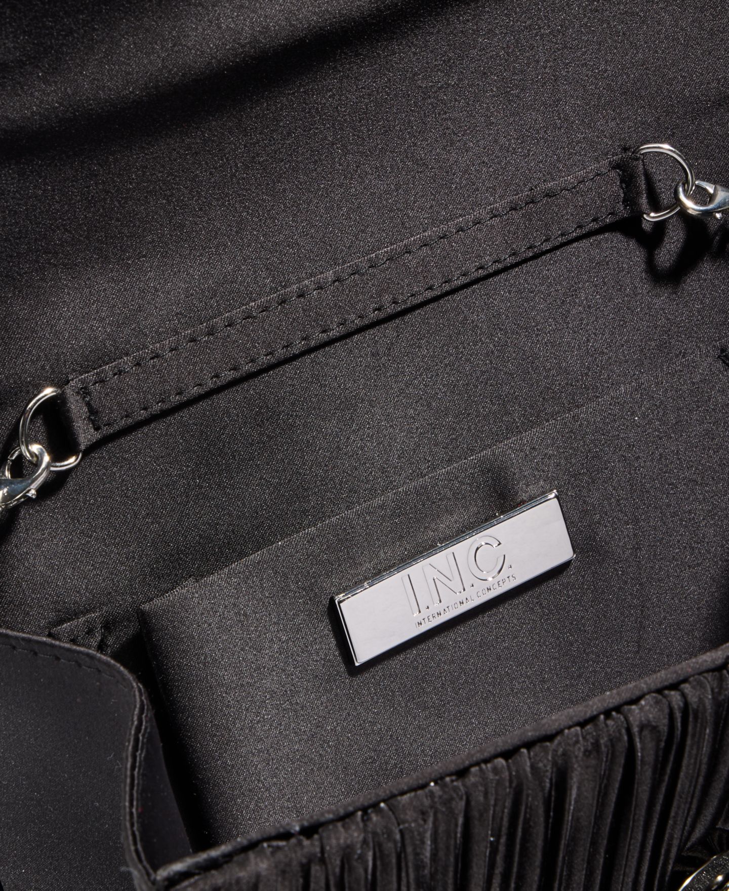 Женский клатч I.N.C. International Concepts Caitlin Pleated Satin Clutch, цвет: Чёрный — фото 5