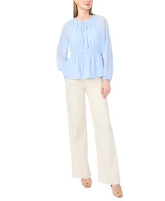 Women's Double Elastic Waist Crewneck Top